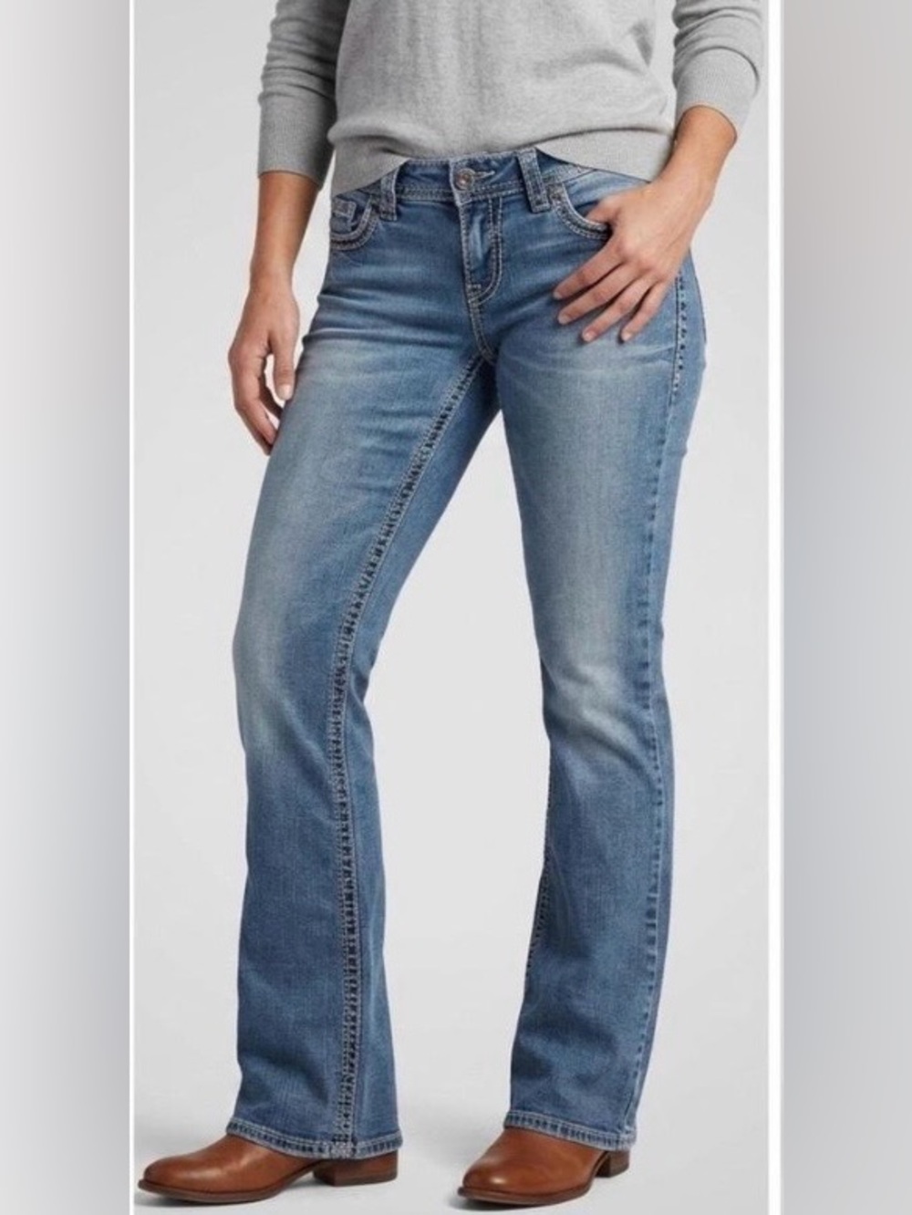 Silver Aiko Bootcut Jeans Size 32